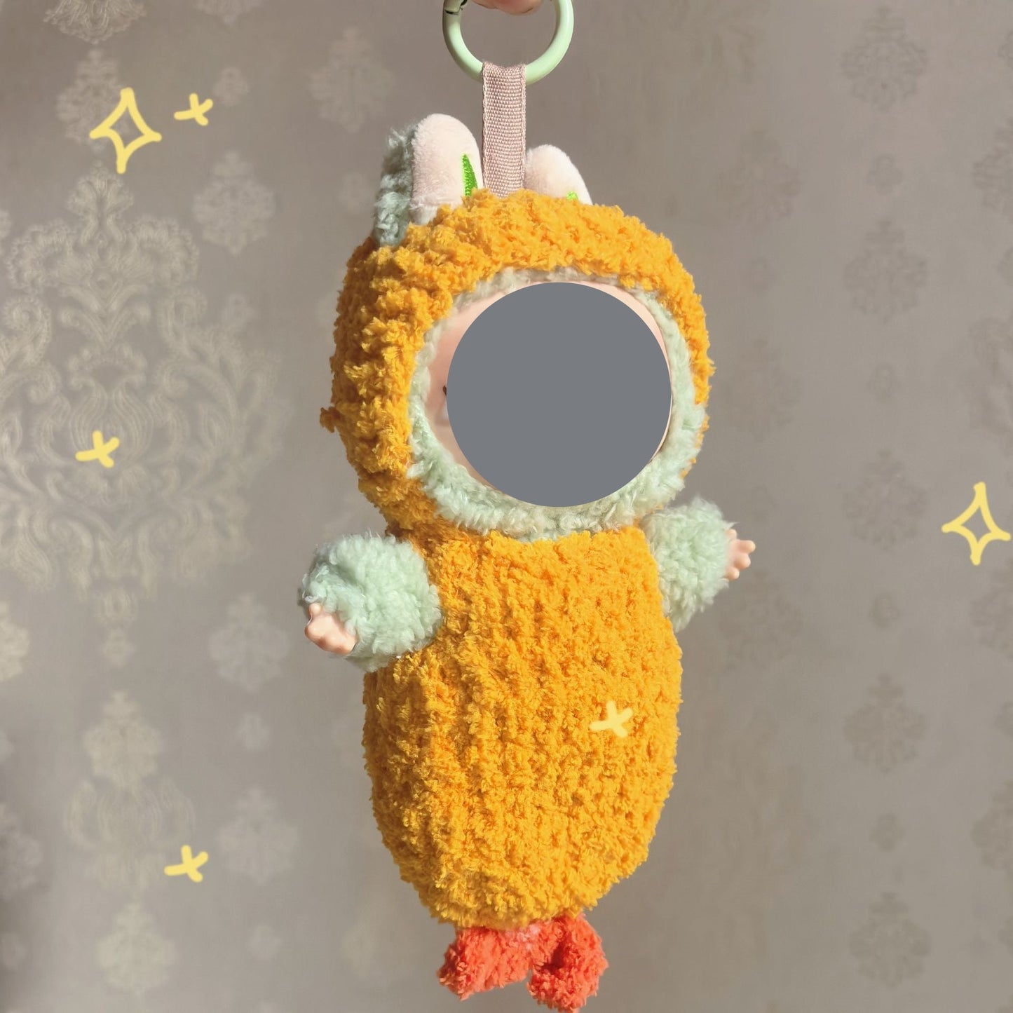 Spot new labubu17cm blind box labubu fried shrimp baby clothes woven sleeping bag one-piece clothes