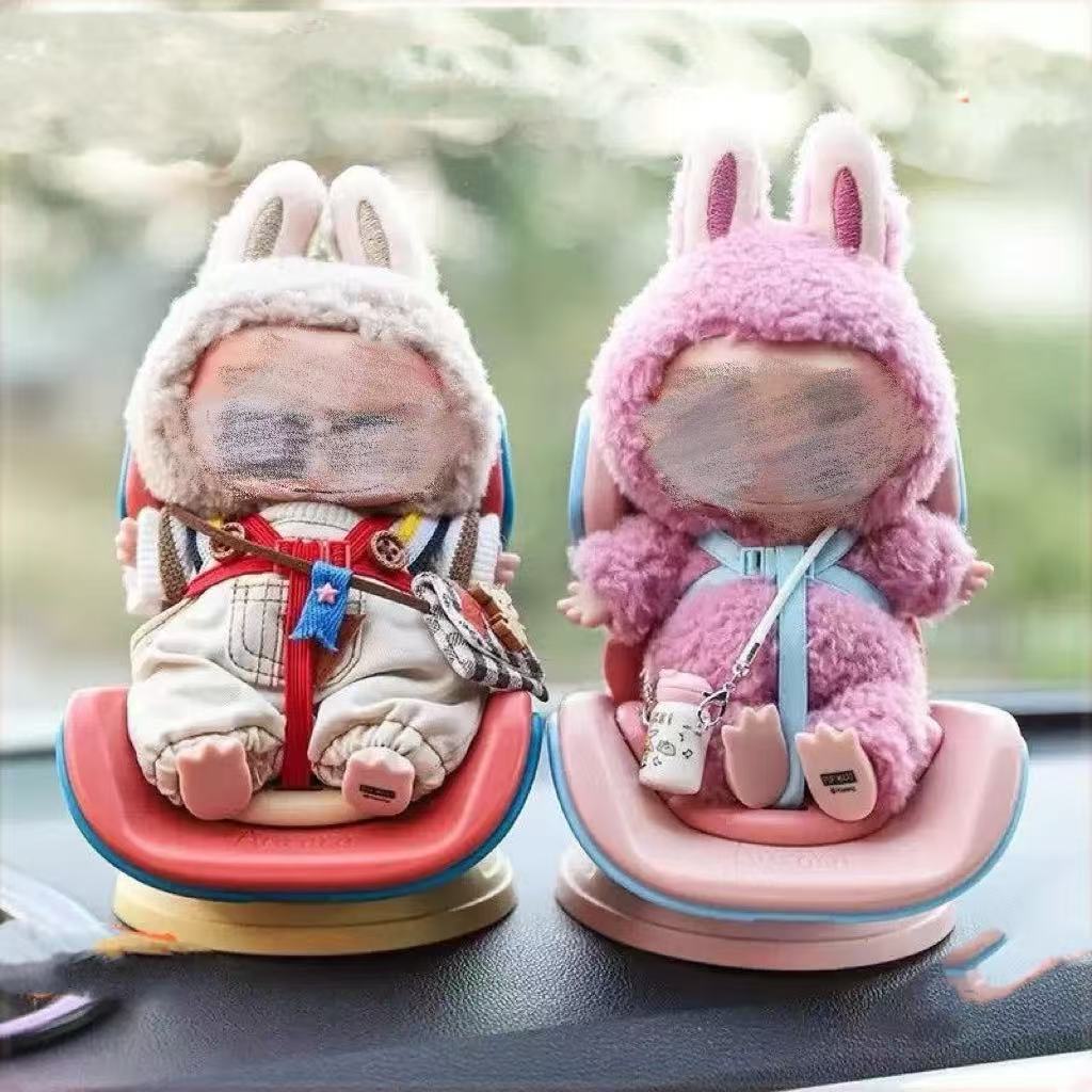 Labubu Sitting Party Aromatherapy Car Air Vent Safety Seat Ornament